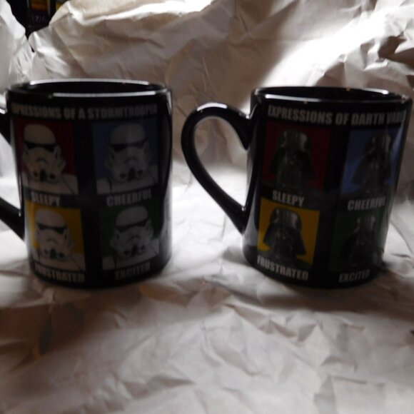 set of 2 star wars expression 14 oz coffee mugs darth vader storm trooper - Picture 1 of 16